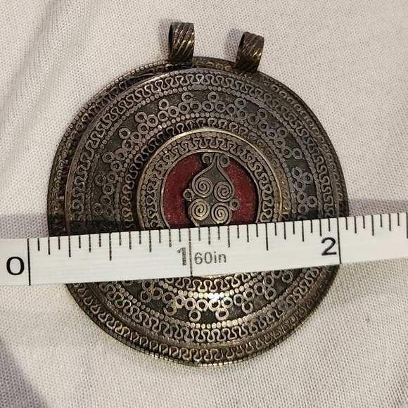 Vintage handmade Etruscan style pendant necklace - Picture 4 of 5